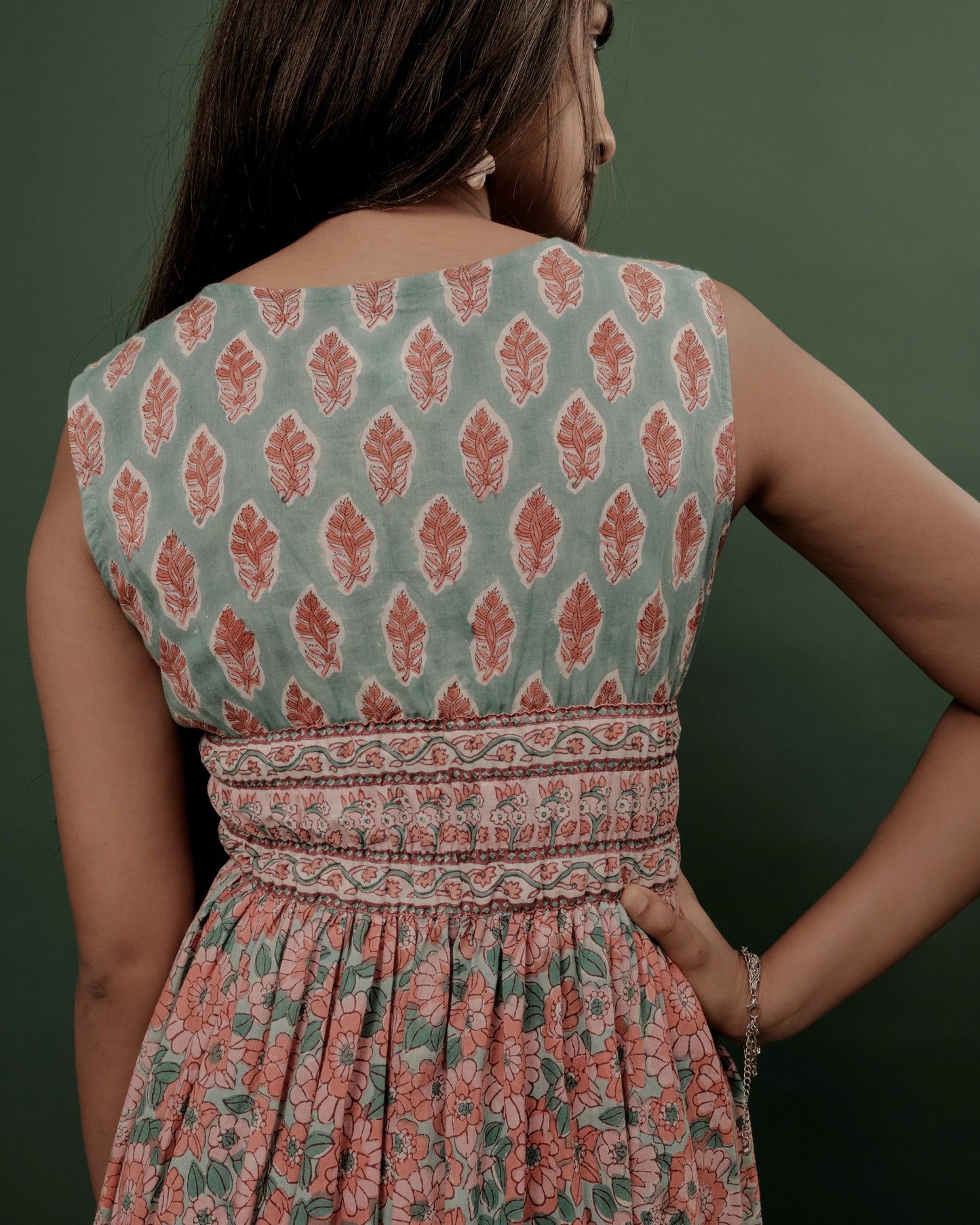 Sanganeri Hand Block Printed Sleeveless Frock