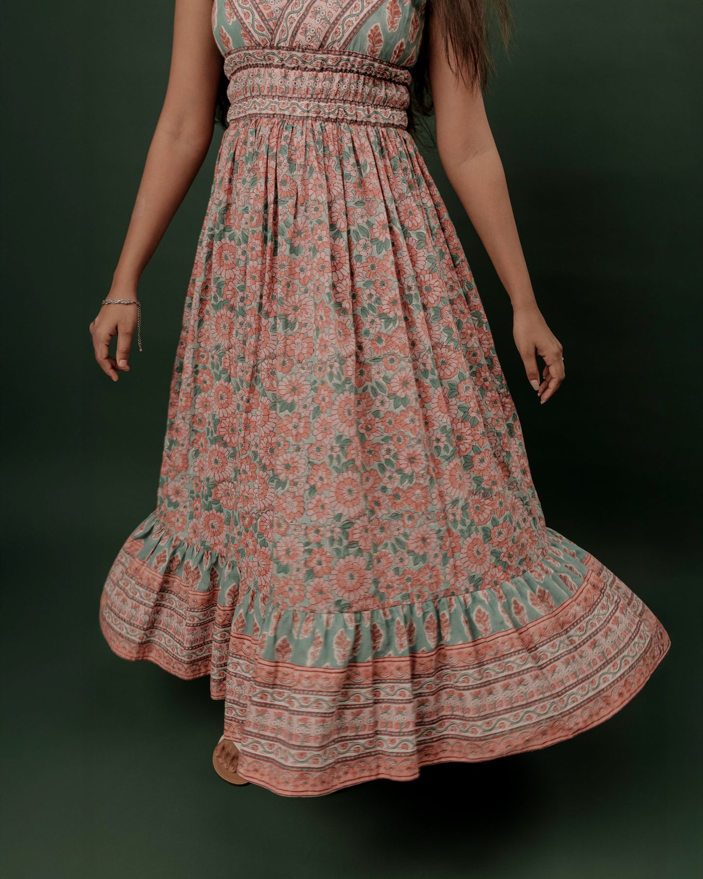 Sanganeri Hand Block Printed Sleeveless Frock